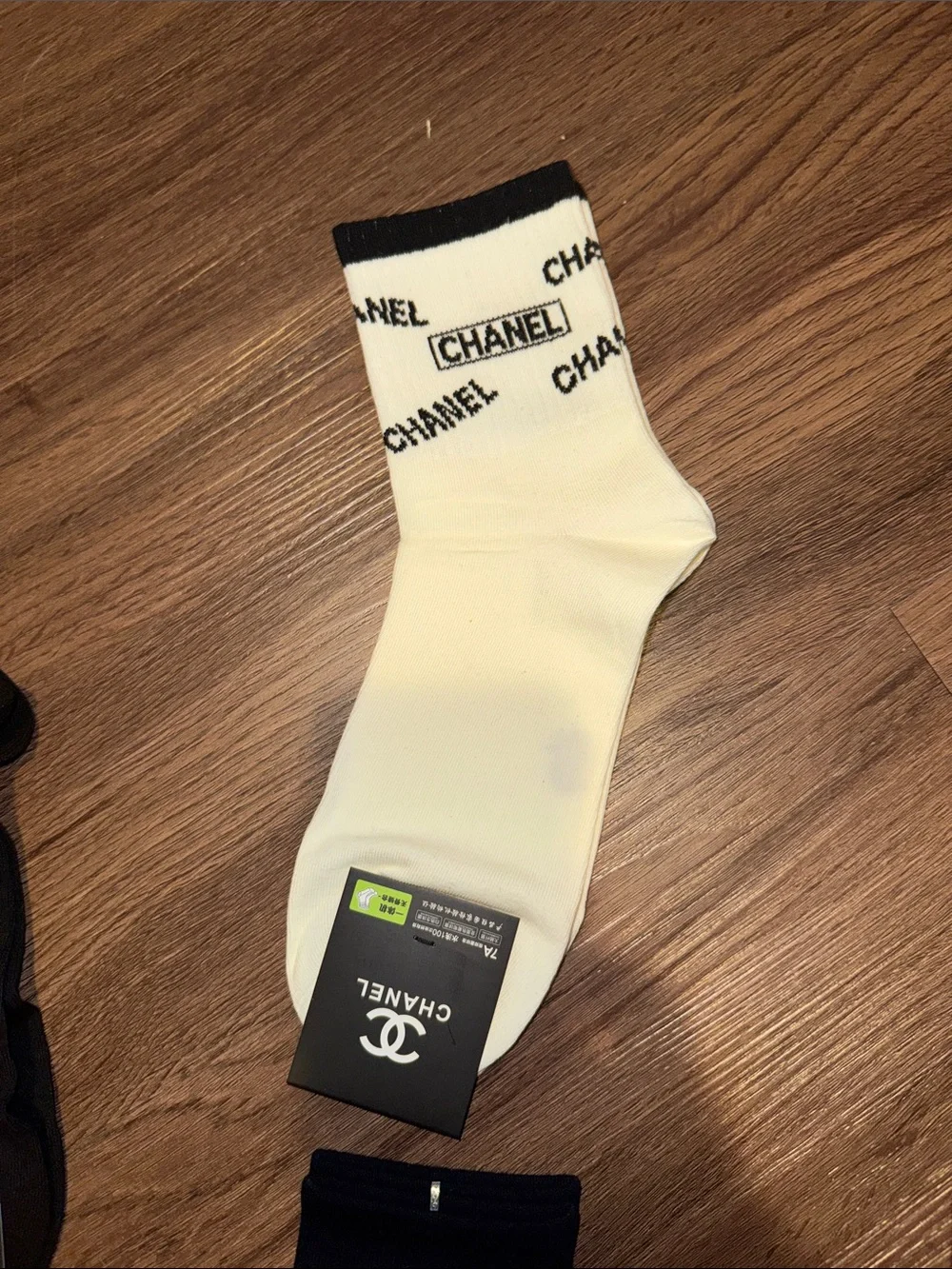 Unbranded CC Logo Black, White, Gray & Cream Logo Crew Sock Set (5 pack)